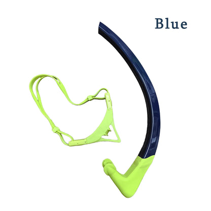 Adult Swimming Snorkel Tube, Snorkelling Training Front Breathing Tube Center Mount Silicone Mouthpiece Freestyle Breathing Tube