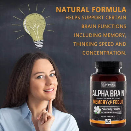 Brain Health Supplement Capsules - Supports Memory Concentration And Cognitive Processing Speed - 90 Count Bottle