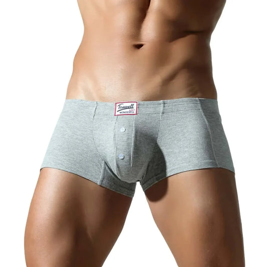 Tauwell Men’s Low Waist Boxer Shorts – Cotton Blend Underwear with U-Convex Pouch