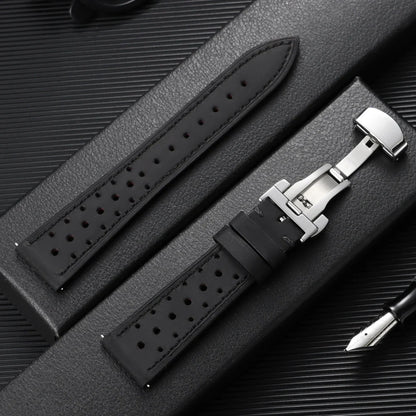 Samsung Galaxy Watch 7, 6, 5, 4 & FE Perforated Racing Leather Band