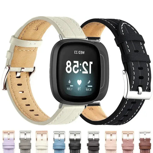Fitbit Versa & Sense Leather Band - Premium Comfort