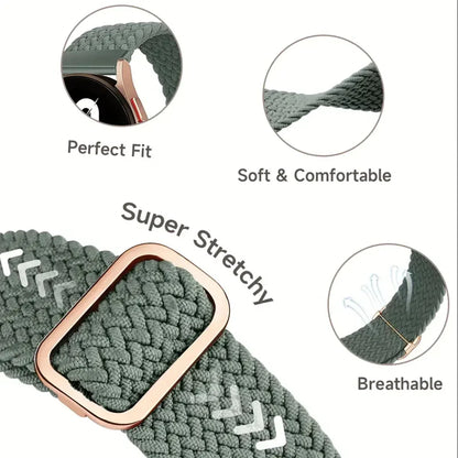 Samsung Galaxy Watch 7, 6, 5, 4 & FE Braided Stretch Loop Band 3-Pack