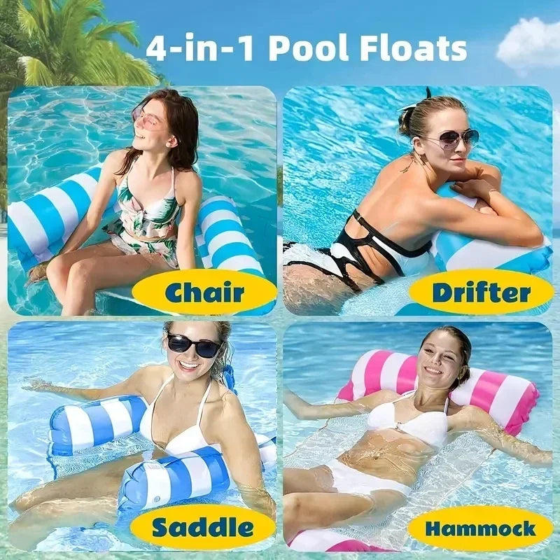 1PC Inflatable Float Hammock floaties for adults Perfect for Poolside Lounging This Summer Water Play Accessories Water Sports