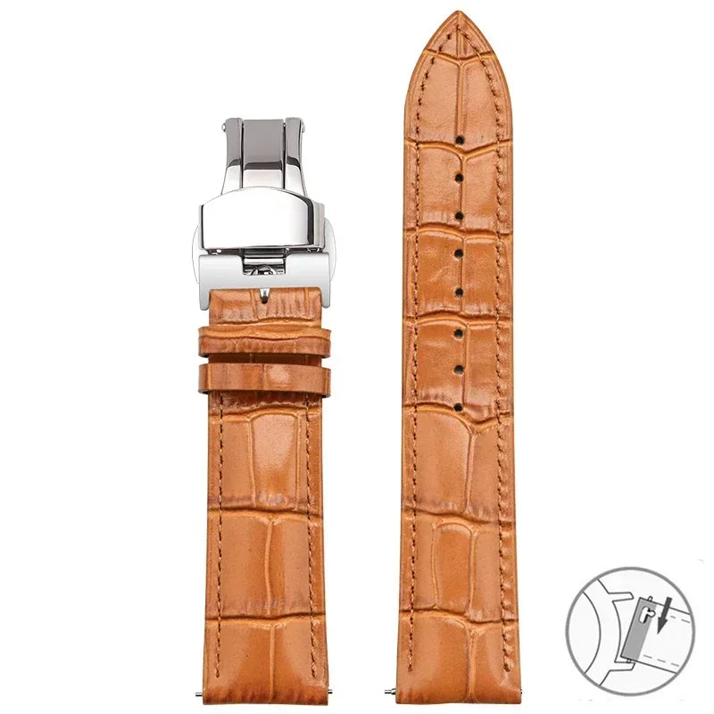 Samsung Galaxy Watch 7, 6, 5, 4 & FE Croc-Embossed Leather Band