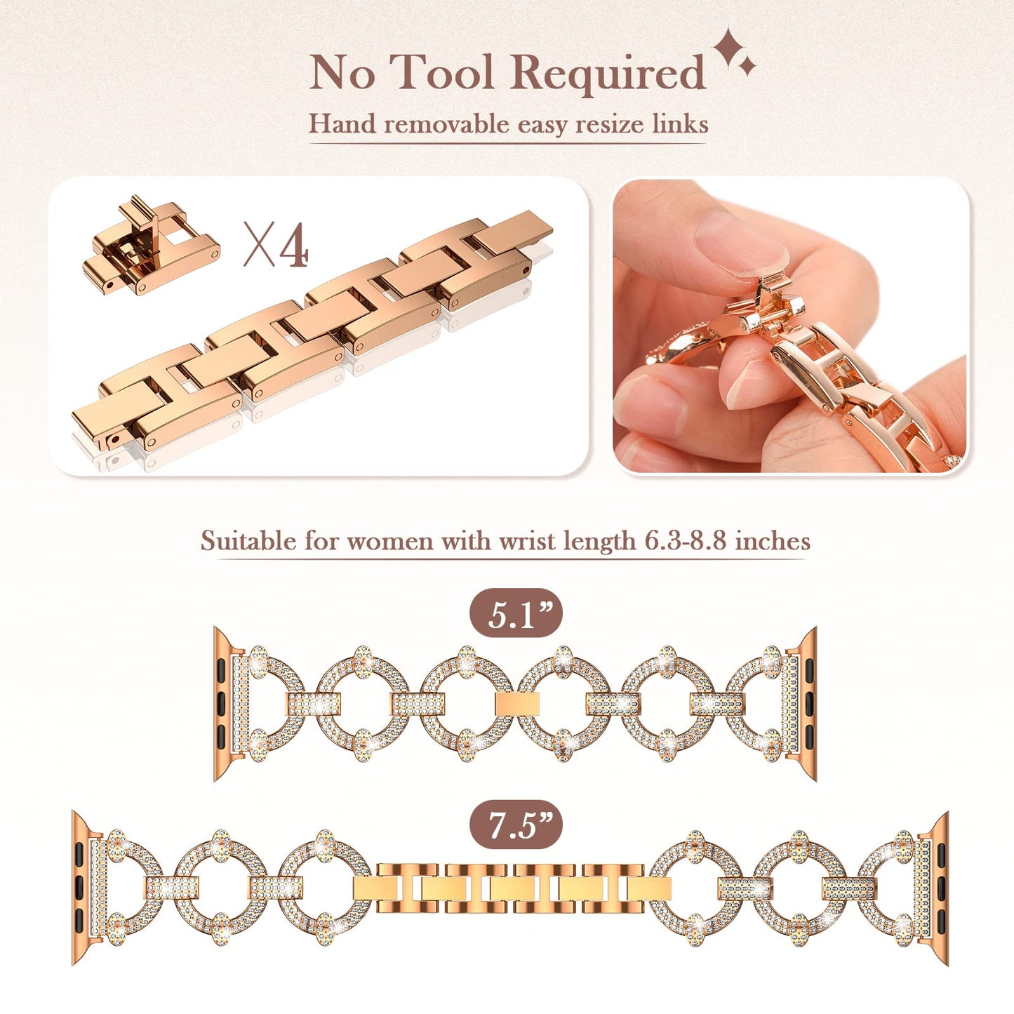 Apple Watch Diamond Metal Strap/Band Series 11/10/9/8/7/6/5/4/ SE / Ultra 1/2/3