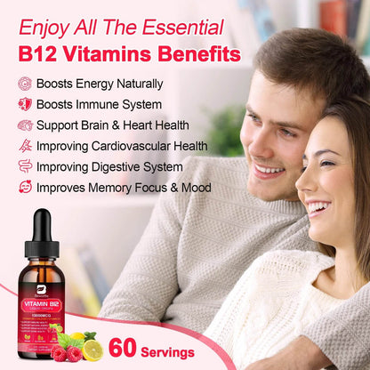 BEWORTHS Vitamin B12 Drops Energy Supplements Support Immune Health Protecting Cardiovascular Health Promote Digestion