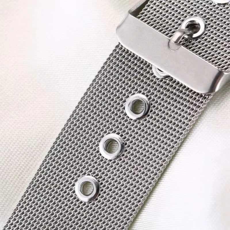 Samsung Galaxy Watch 7, 6, 5, 4 & FE Milanese Mesh Buckle Band, Spring Bars & Tool