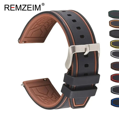 Suunto Race, Vertical & 9 Peak Two-Tone Silicone Band, Edge Stripes