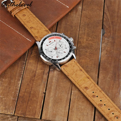 Samsung Galaxy Watch 7, 6, 5, 4 & FE Ostrich-Pattern Leather Band