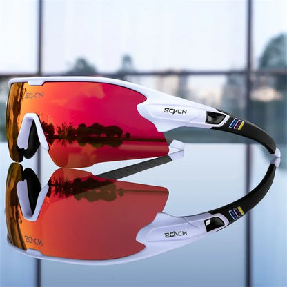 SCVCN Mountain Bicycle Glasses Sports Men's Sunglasses Photochromic Cycling Goggles MTB Road Running UV400 Protection Eyewear