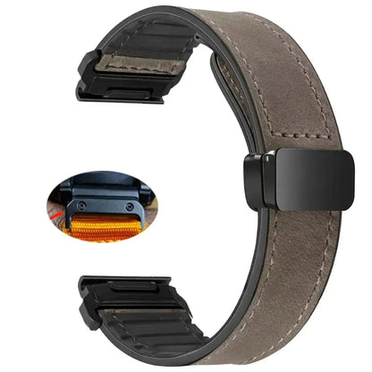 Garmin QuickFit 20/22/26mm Leather-Look Band with Magnetic Clasp