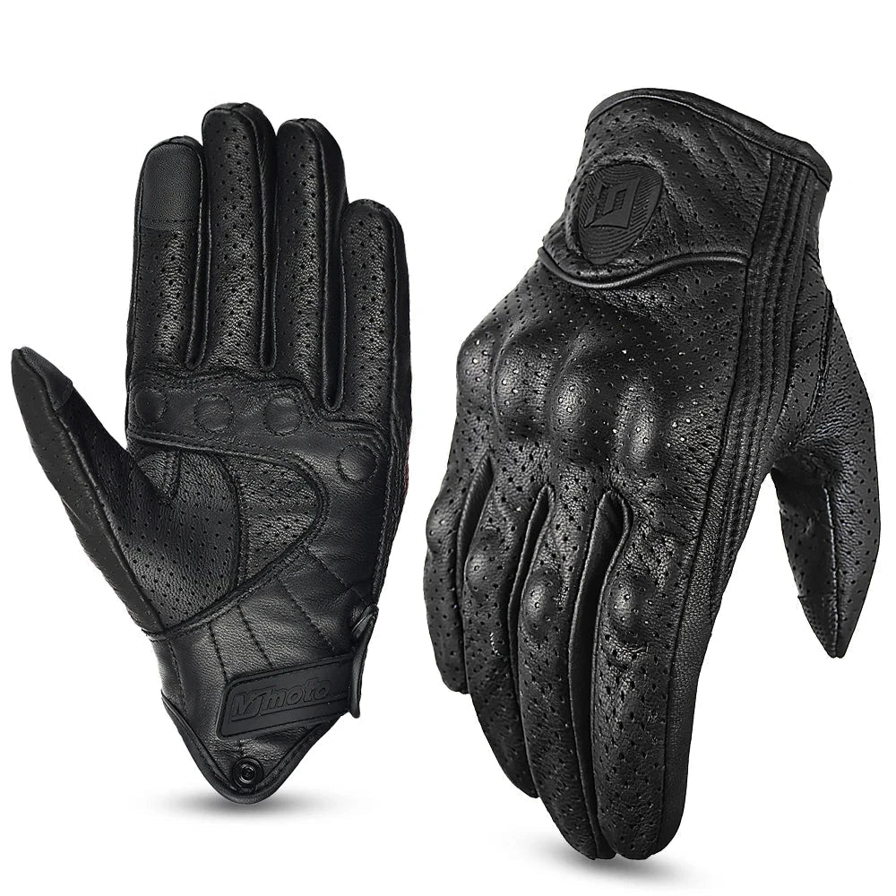 Leather Gloves Retro Biker