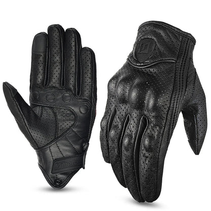 Leather Gloves Retro Biker