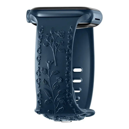 Apple Watch Silicone Band - Floral Engraved - Stylish Design