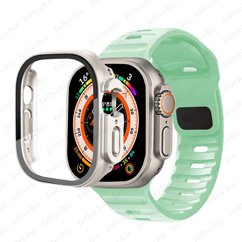 Silicone Sport Band+Case for Apple Watch Ultra Band Case Strap