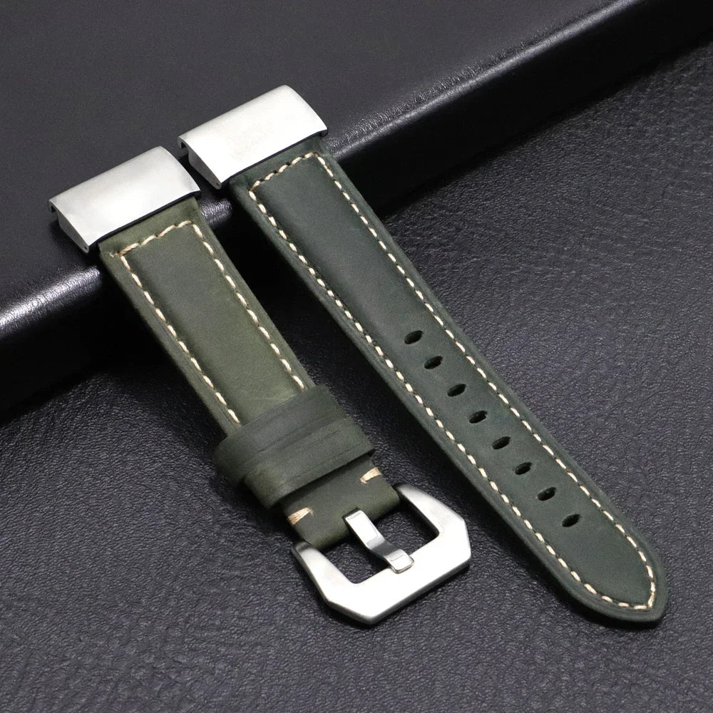 Garmin QuickFit 22/26mm Stitched Leather Buckle Band
