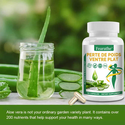 Aloe Vera Extract Capsules, Detox Cleansing and Digestive Support, Promote Gut Health, 120 Capsules
