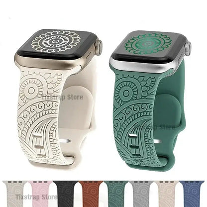 Apple Watch Silicone Strap - Stylish, Engraved Design