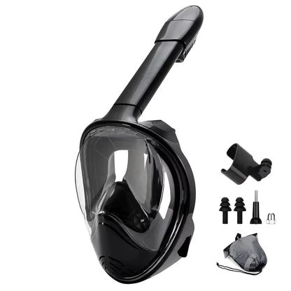 Full Face Snorkel Mask Snorkeling Swimming Diving Mask with Detachable Camera Mount Wide View Anti-Fog Anti-Leak for Adult Youth