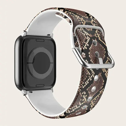 Apple Watch Patterned & Clear Silicone Band with Buckle