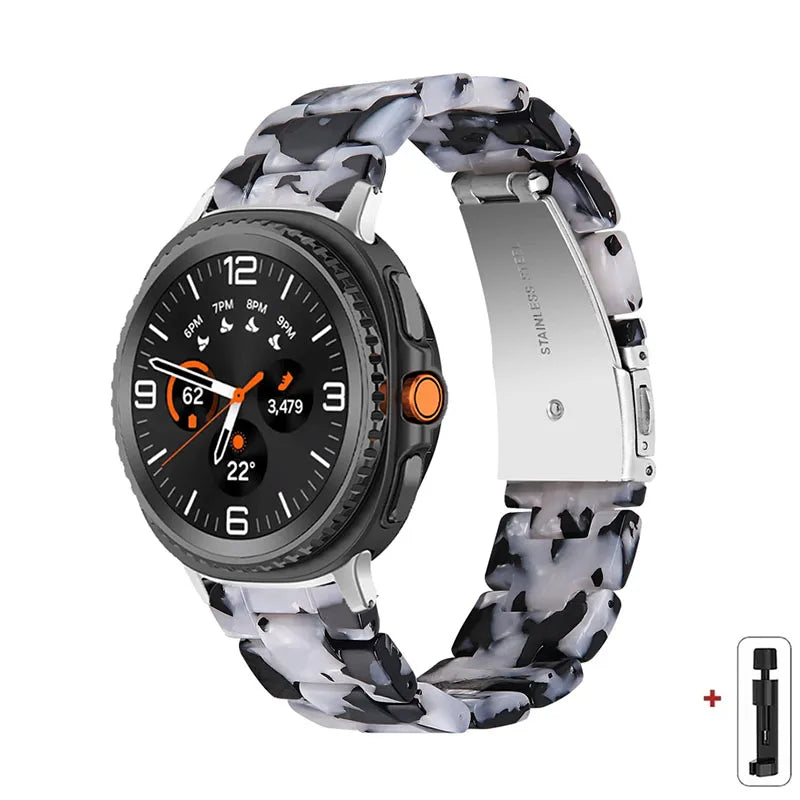 Samsung Galaxy Watch8, 9 & Ultra Resin Link Band, 40 Patterns