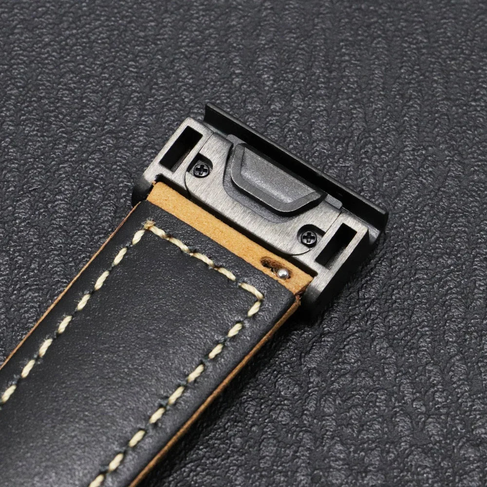 Garmin QuickFit 22/26mm Stitched Leather Buckle Band