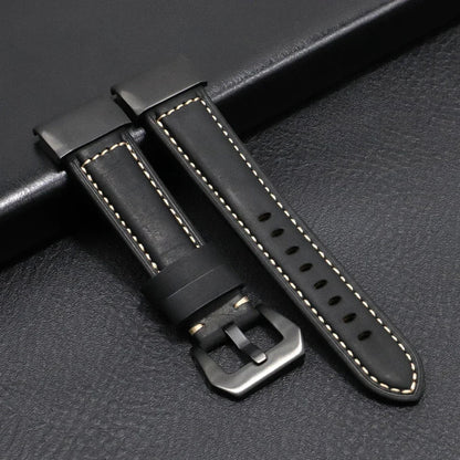 Garmin QuickFit 22/26mm Stitched Leather Buckle Band