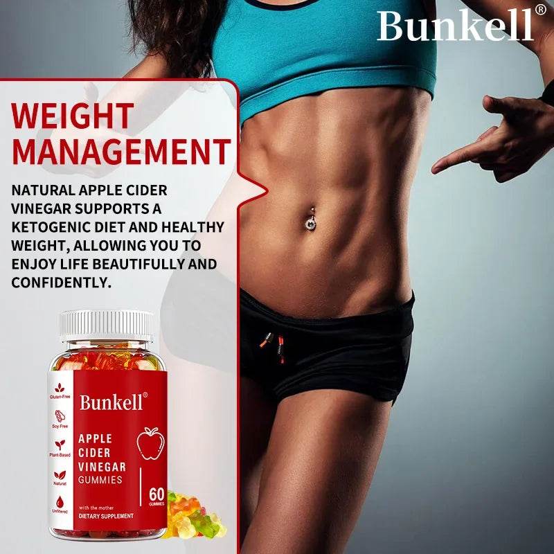 Apple Cider Vinegar Gummies - Weight Management, Digestive System, Immunity - Vitamin B12, Gluten Free, Vegetarian, Non-GMO