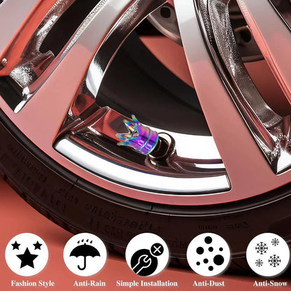4PCS Crown Valve Stem Caps