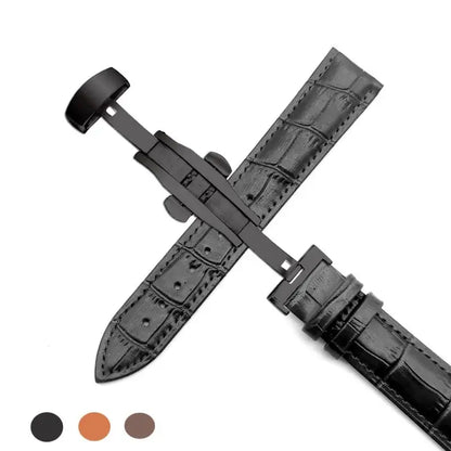 Suunto Race, Vertical & 9 Peak Croc-Pattern Leather Butterfly Band