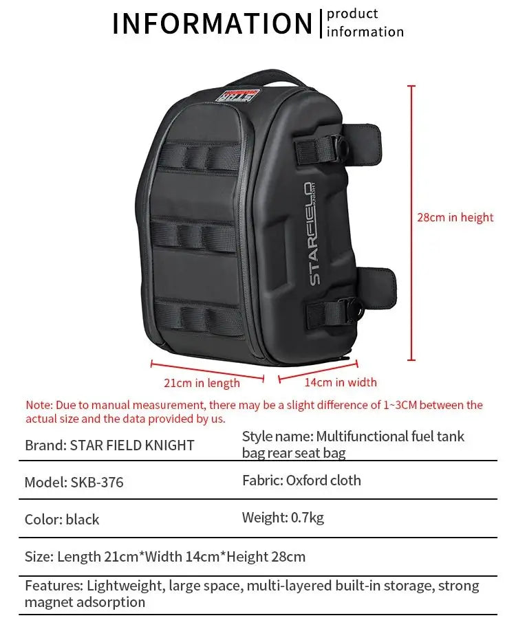 Magnetic Fuel Tank Bag Motorcycle Waterproof Large Capacity