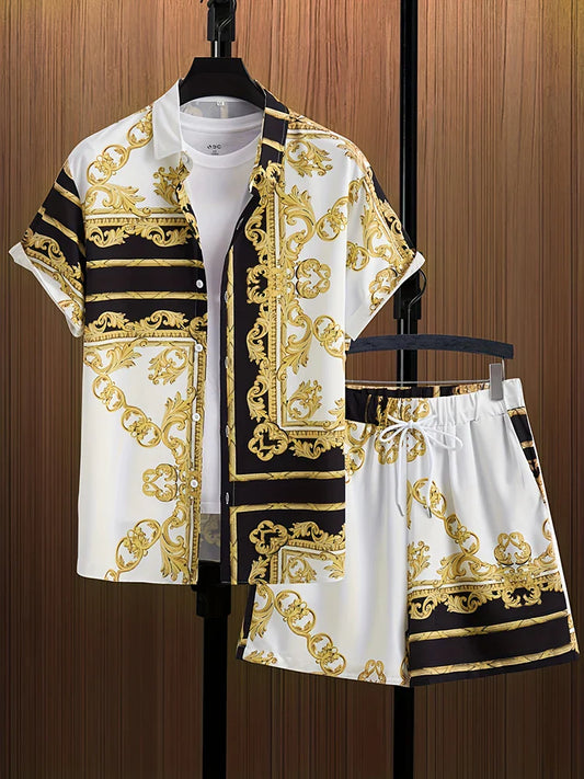 Resort wear Luxury Style Men's Short-sleeved outfit