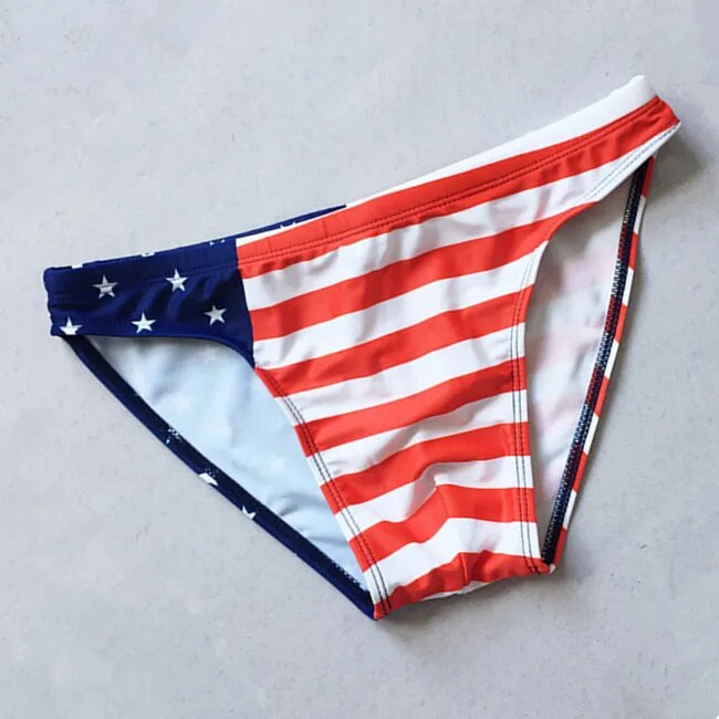Team USA Flag Low Cut Swim Brief