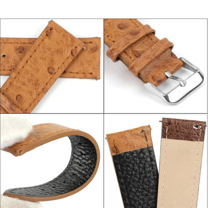 Samsung Galaxy Watch 7, 6, 5, 4 & FE Ostrich-Pattern Leather Band