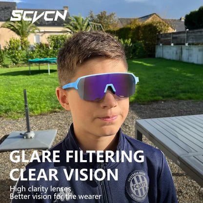 SCVCN Children Cycling Sunglasses Outdoor Road MTB Bike Eyewear Teenager Girls Boy Hiking Running Glasses Sports UV400 Goggles