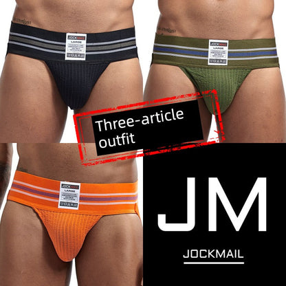 Jockmail Men’s Plaid Cotton Jockstrap – Low Waist, Breathable & Elastic Fit