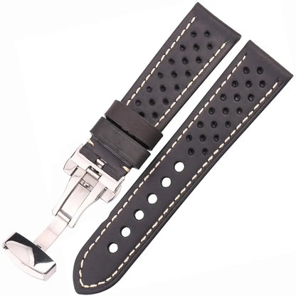 Huawei Watch & Watch GT Perforated Leather Band, Folding Clasp