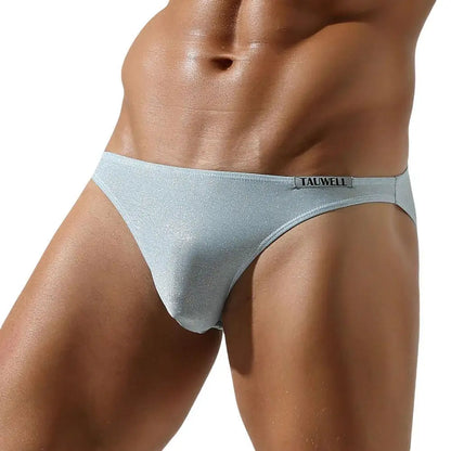 TAUWELL New Men's Sexy Briefs Shiny Fabrics Underwear Men Low-rise Panties Fashion Bikini Briefs