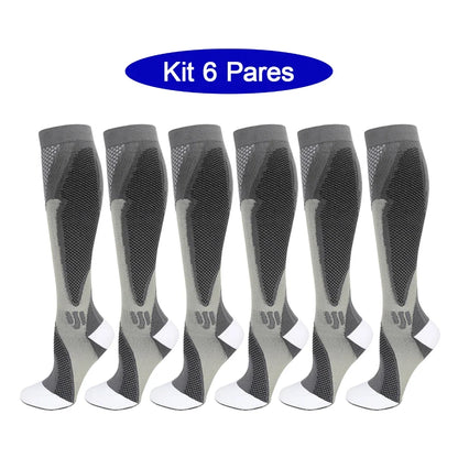 6Pairs Compression Socks 20-30mmHg High Stockings Men & Women Sports Marathon Cycling Football Varicose Veins EU35-45