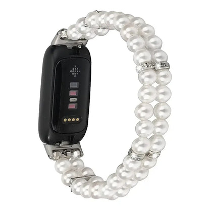 Fitbit Inspire 3 Elastic Pearl Band – Stylish Beaded Stretch Strap