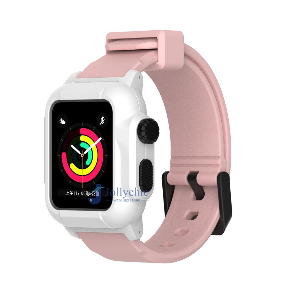 Silicone Band+Case For Apple Watch Strap