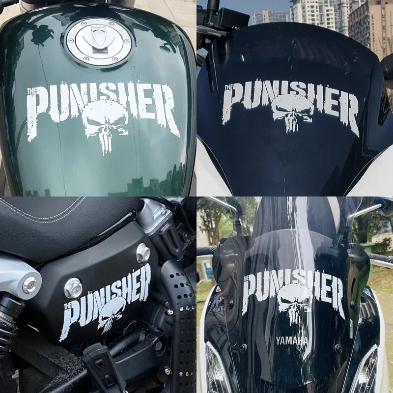 Motorcycle Tank Decals Punisher Reflective Waterproof PVC