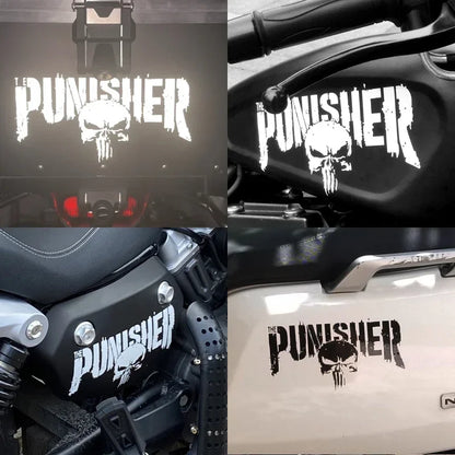 Motorcycle Tank Decals Punisher Reflective Waterproof PVC