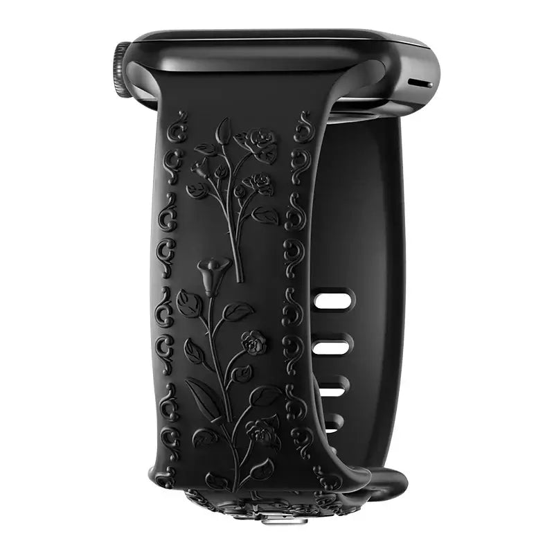 Apple Watch Silicone Band - Floral Engraved - Stylish Design