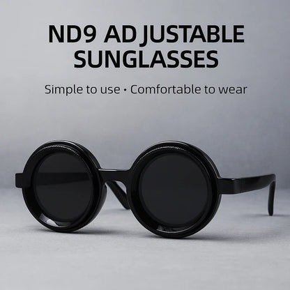 ND9 Adjustable Dimming Polarized Round Sunglasses Men 2026 Luxury Brand Punk Fishing Sun Glasses Outdoor Eyewear UV400 Shades