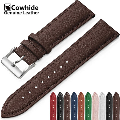 Samsung Galaxy Watch 7, 6, 5, 4 & FE Grained Leather Band, Spring Bars & Tool