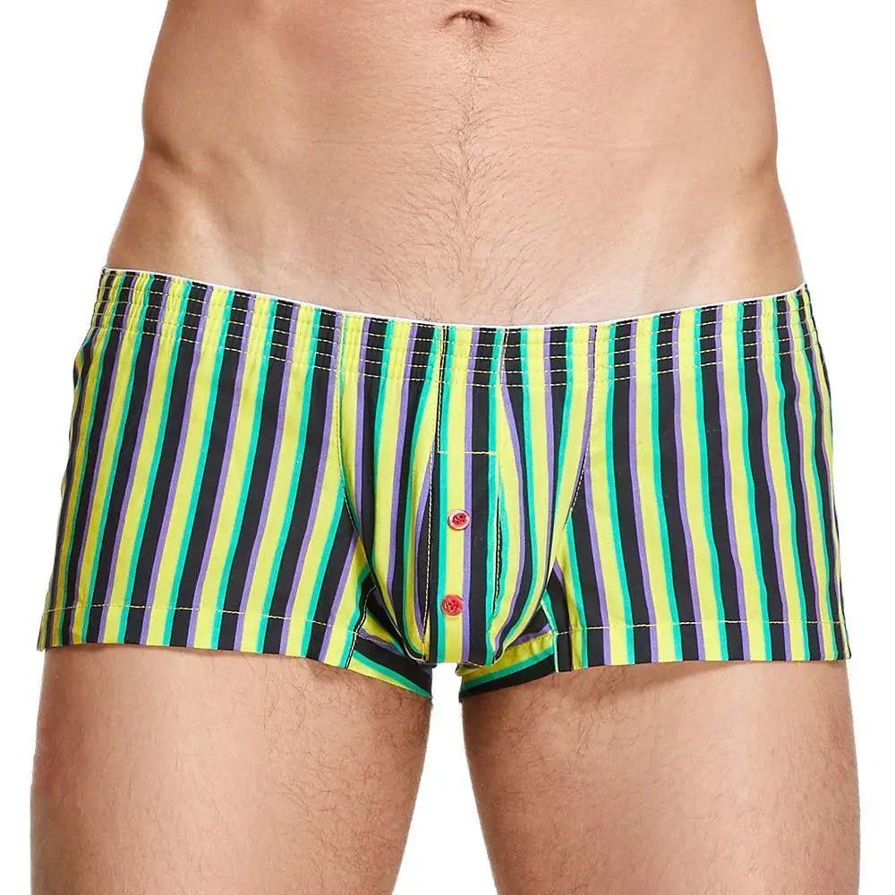 SEOBEAN Striped Boxers Shorts Men Cotton Underwear Boxers Pajama Shorts Loungewear Aro Pants Mens Underpants