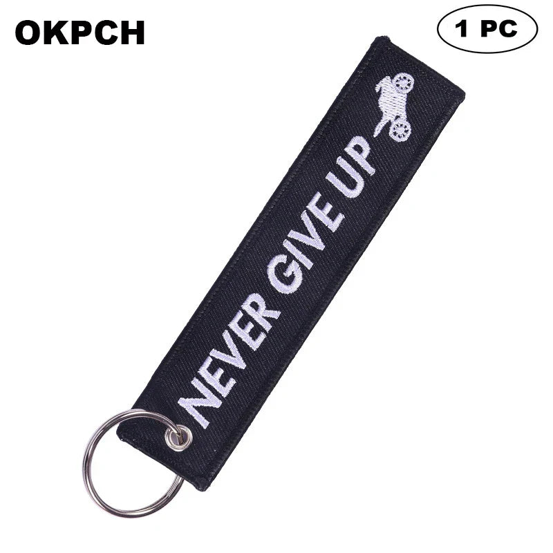 Never Give Up - Motorcycle Keychain