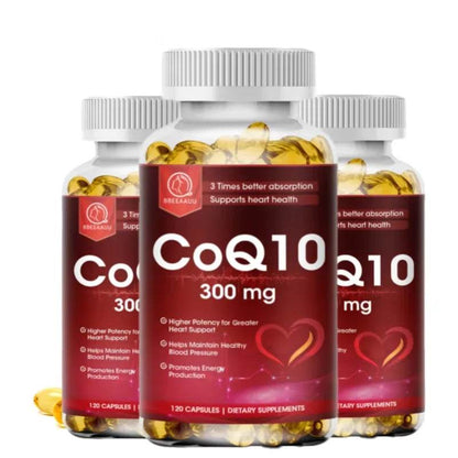 BBEEAAUU Coenzyme Q10 Capsules Heart Health Supplement COQ10 Supports Cardiovascular Health Blood Pressure Health