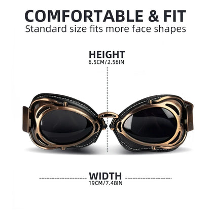 Motorcycle Vintage Old School Cruiser Retro Goggles